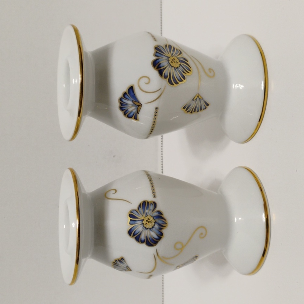 Fyrklovern Pilgrim Astrid Gate Candle Holders Butterfly Floral 18K Gold Detail